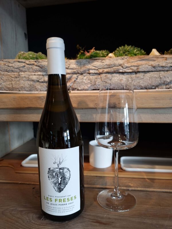 Afbeelding fles les freses moscatell blanc sec witte wijn