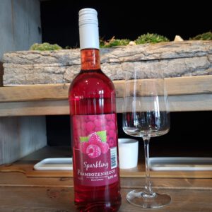 Afbeelding fles sparkling frambozen secco fruitwijn